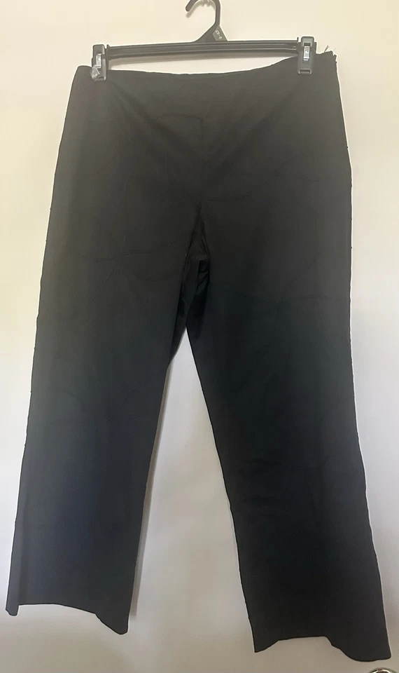 PANTALONES NEGROS LILLIE RUBIN - 12 - VINTAGE - patrón de desplazamiento y elástico - sólidos Foto 4 de 4