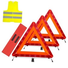 3Pack Car Warning Triangle Heavy Reflective Warning Road Safety Red-M-3