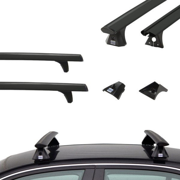 FüR Mercedes C-Klasse C204 Coupe 11-15 Schwarz Alu DachträGer Fixpunkt-image