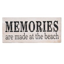 Memories At Beach Coastal Wall Hanging Plaque Sign