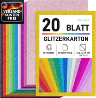 Bastelpapier Glitzer A4 10 Farben 250Gsm FüR Karten Dekoration Diy Kinder