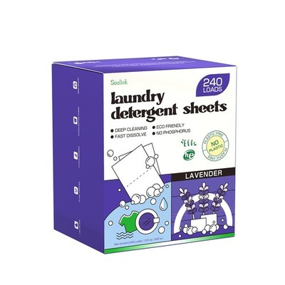 Eco Friendly Plant Based Lavender Laundry Detergent Sheets 240 Loads