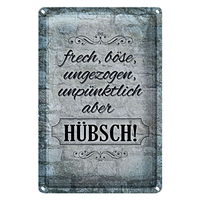 Blechschild Spruch 20X30Cm Frech BöSe Ungezogen Aber HüBsch