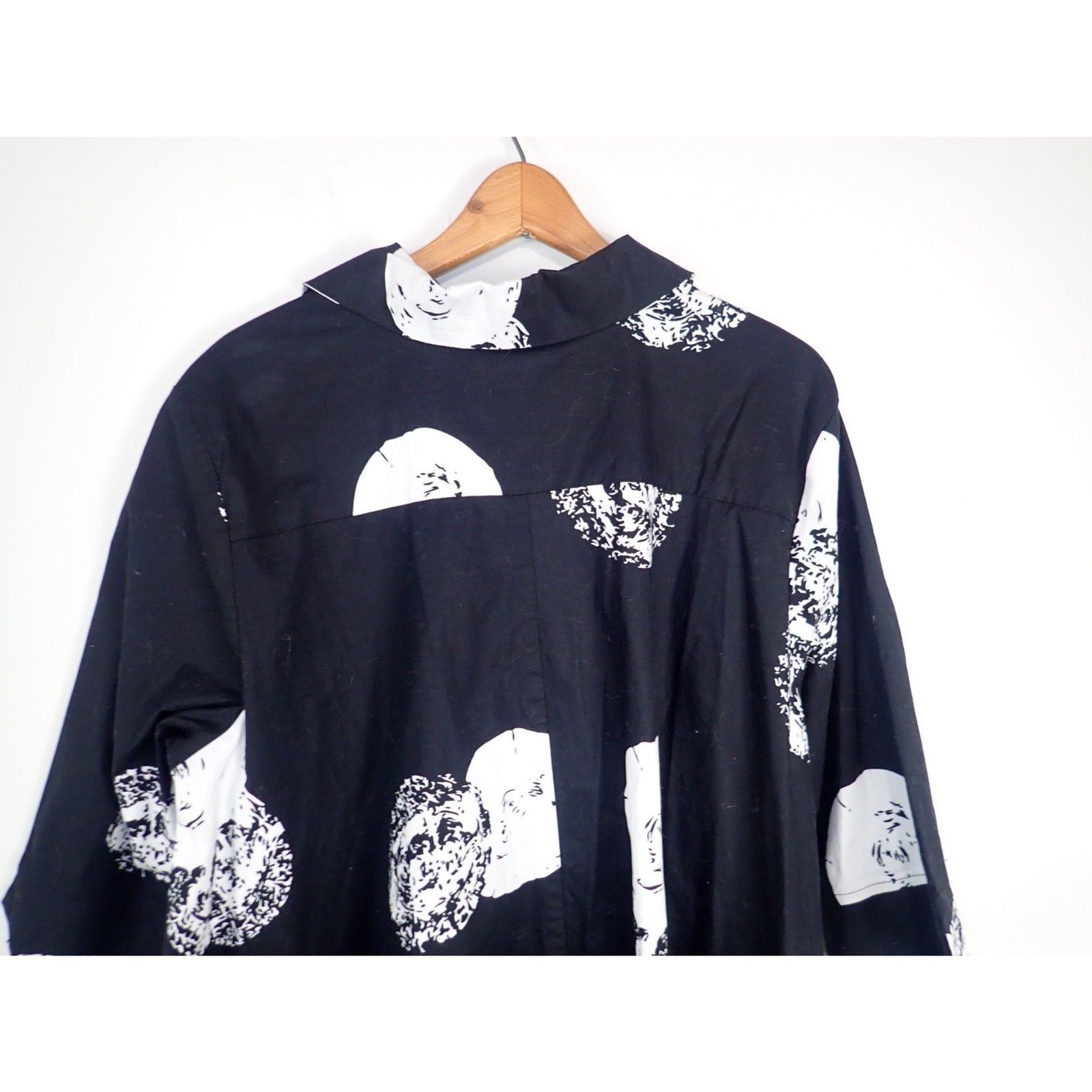 Truth + Style Button Down Printed Stretch Poplin … - image 6