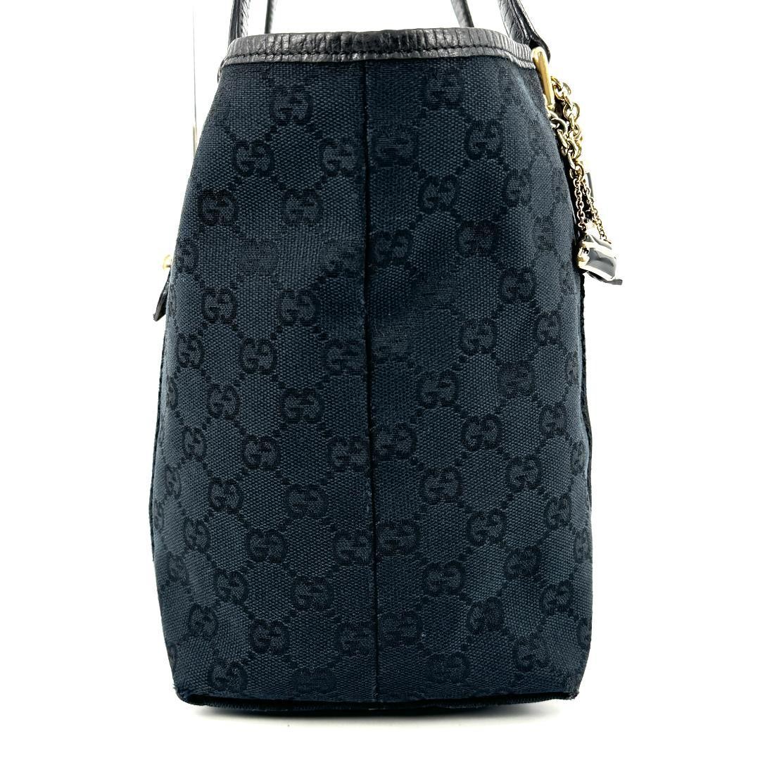 Gucci Mini Tote Bag GC Pattern Black Leather Authentic Excellent Condition thumbnail 8