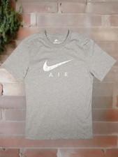 Image of Nike Air T Shirt Mens Gray Small White Graphic Center Swoosh Basic Cool New✅️