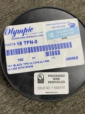 🔥NEW🔥 #18 AWG TFN Olympic Wire & Cable Corp Solid Copper 105C/600V Black 100ft