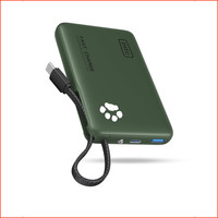 Powerbank 10000Mah 45W Mini Mit Integriertem USB-C Kabel Schnellladen GrüN FüR