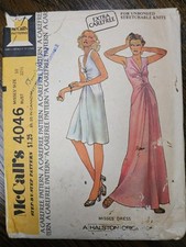 Vintage 1970s McCalls 4046 HALSTON Knit Pullover Dress Size 10 Bust 32.5