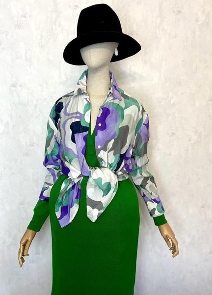 Women ETERNA Shirt Green Cotton 34