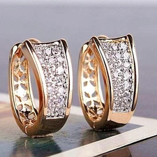 2 Ct Round Simulated Diamond Hoop Huggie Women's Earrings 14k Rose Gold Plated