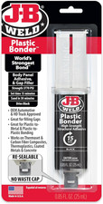 JB Weld Plastic Weld Quick Setting Epoxy Syringe Bonder Repair Glue Black