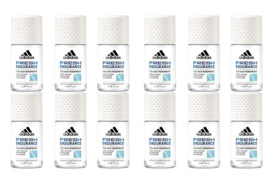 12x adidas FRESH ENDURANCE Deo Roll-On Anti-Transpirant 72H Extra Frische,50ml