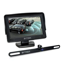 Backup Camera and Monitor System, License Plate Rear View Camera IP68 Waterpr...