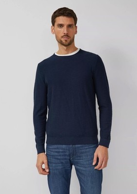 S.OLIVER Herren Pullover Rundhals M L XL XXL 3XL navy dunkelblau Feinstrick 