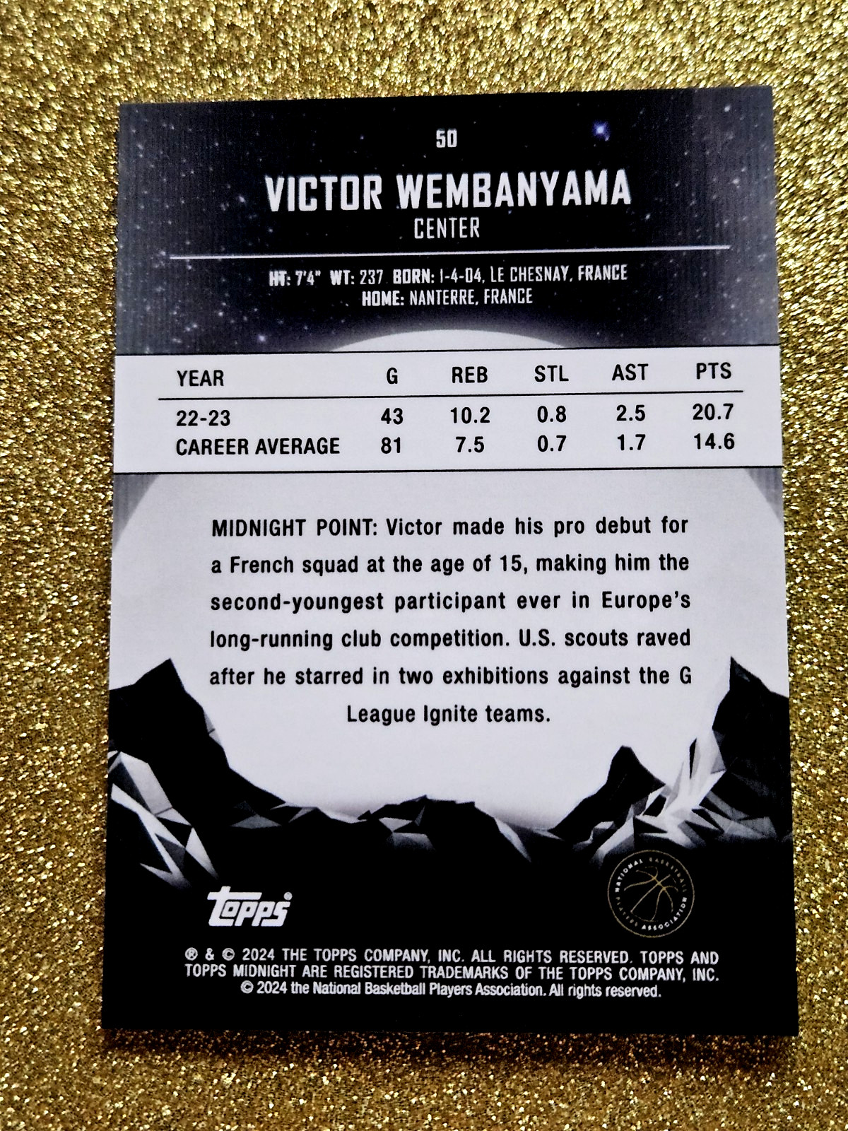 2023-24 Victor Wembanyama RC Topps Midnight Zodiac Rookie Refractor #50 SP 🔮🔮 view 17