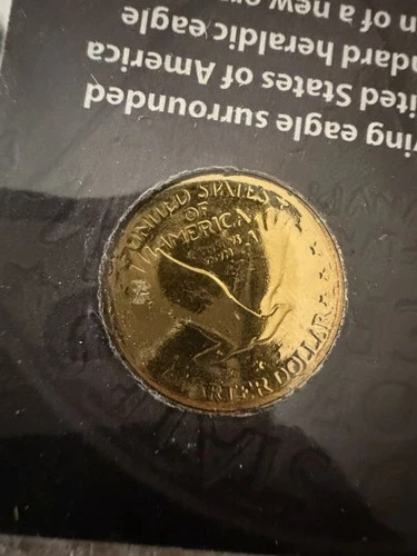 1927 - 24 Karat Gold Plated Standing Liberty Silver Quarter - .90 Fine w/ COA