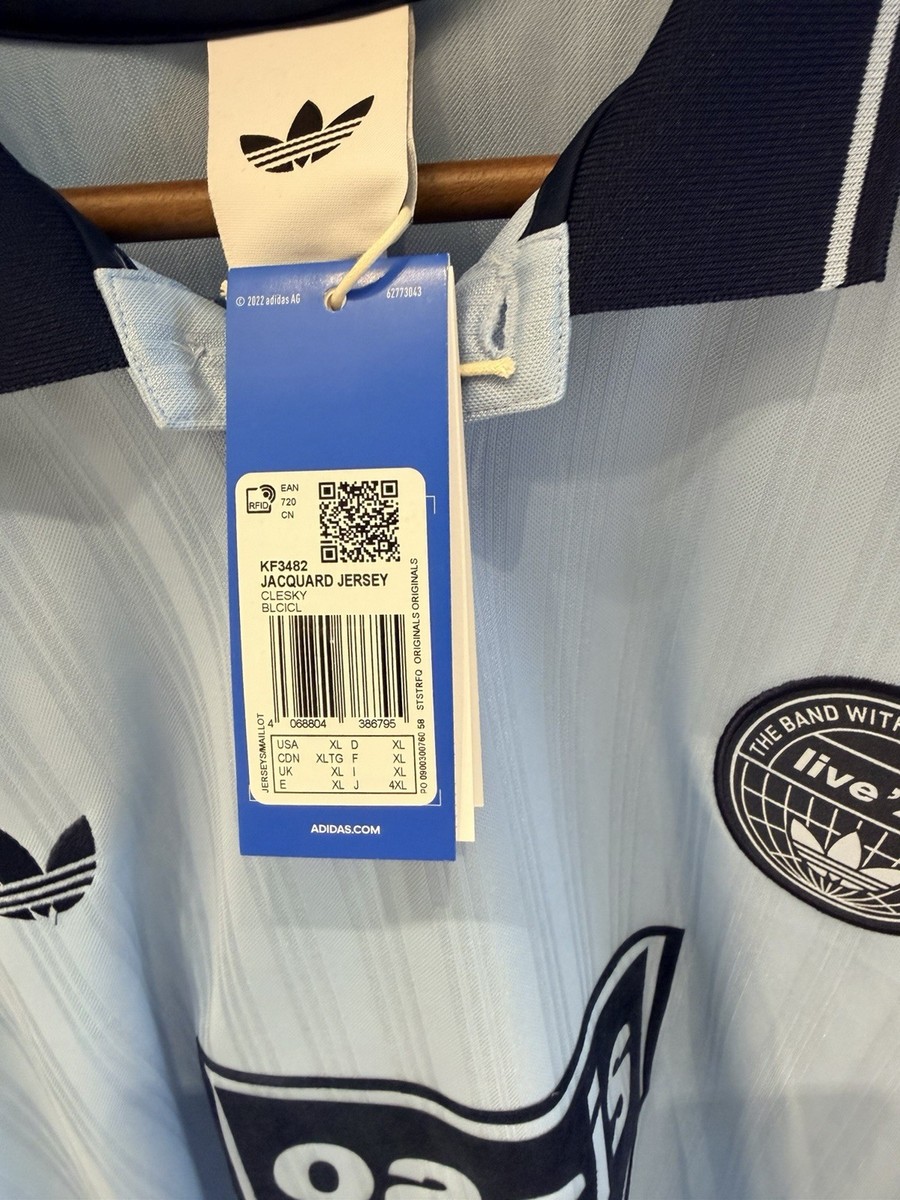 Adidas x Oasis Tour Jacquard Jersey 'Light Blue' - Size Large (XL