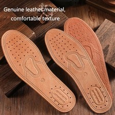 Leather Insoles for Men and Women Breathable Summer Thick Cowhide Sports
