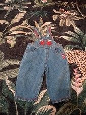 Vintage Tartan Plaid Bears Overalls Baby Girls Size 18 Months