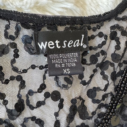 Vintage Wet Seal Sheer Sequin Mini Dress Layer Whimsigoth Fairy Glam Y2K Size XS - Picture 10 of 13