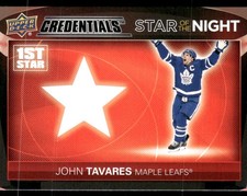 2021-22 Upper Deck Credentials #1S-7 John Tavares Star of the Night: First Star