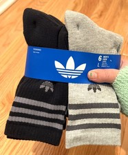 6 pack adidas unisex socks size L