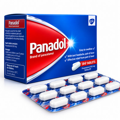 144 Tablet Paracetamol 500mg For Pain Killer & Quick Relief for Headache, Fever