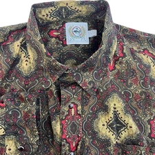 Cinch Shirt Mens Large Brown Paisley Western Snap Button Long Sleeve Rodeo