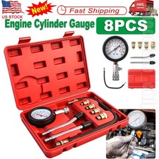 Engine Cylinder Compression Tester Gauge Kit Gas Petrol Diagnostic Testing Tool