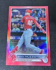SIMON MUZZIOTTI 2022 TOPPS CHROME UPDATE RC RED REFRACTOR /25  #USC158