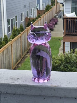 Licio Zanetti Murano Glass ムラノガラス オブジェ Murano Owl Neodymium Alexandrite Art Glass Figurine Signed Licio
