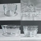 Set of 3 PYREX #463 Custard Cup Ramekin Bowl 3-Ring Scalloped 6oz/ 175mL ~ USA