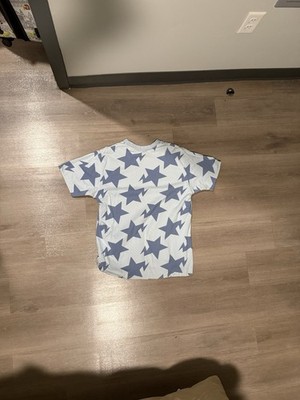 BAPE A Bathing Ape Reversible T-Shirt Navy Logo / Allover Star Print Size M