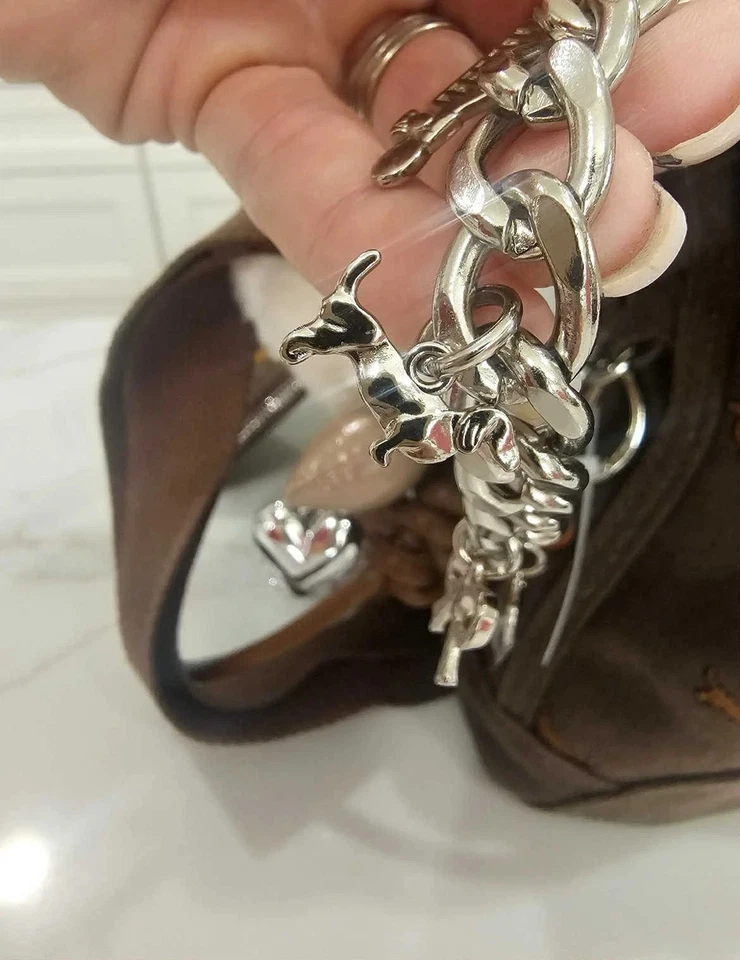 Madden Girl Dachshund Viral Tote Bag with Charms Color Brown NWT - Image 3 of 4