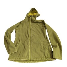 REI Women's Softshell Hooded Jacket Green Fleece Lined Full Zip Size M