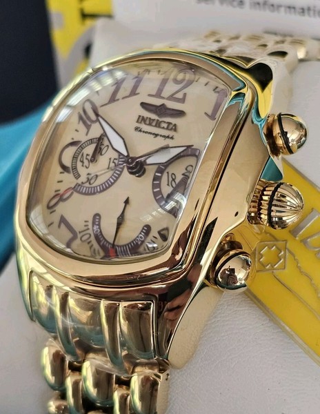 Alternate view of Invicta Lupah Gold Label Dragon Gold Plated Mop Chronograph Mens Watch