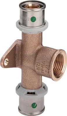 Viega Sanfix Fosta Sanfix P-Wandscheiben-T-Stück, d1 20, Rp 1/2, d2 20 Rotguss