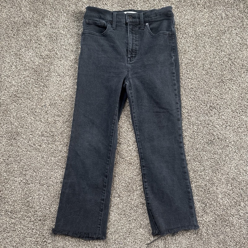 Madewell women’s Size 28 Cali Demi-Boot Black Denim EUC