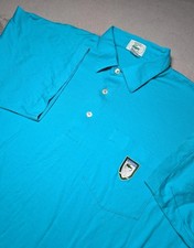 Vintage Izod Lacoste Polo Shirt Mens Large Teal Pocket Croc Logo Pique Knit 80s