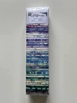 Hoffman Bali Pop - DEWDROP Purple Green - (40) 2.5'' Batik Fabric Strips