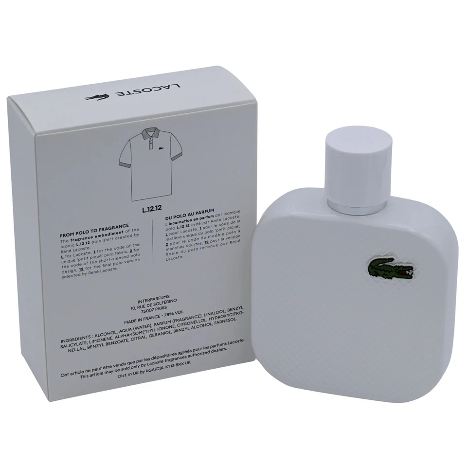 Lacoste L.12.12 Blanc por Lacoste colonia para hombre EDT 3.3 / 3.4 oz nuevo en caja Foto 4 de 4
