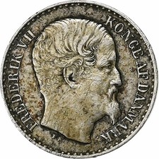 [#1048984] Danish West Indies, Frederik VII, 3 Cents, 1859, Altona, Silver, EF