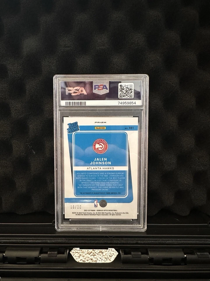 2021 Panini Optic - Rated Rookie Jalen Johnson #181 Fast Break Pink /20 (AU, RC) - Image 2 of 2