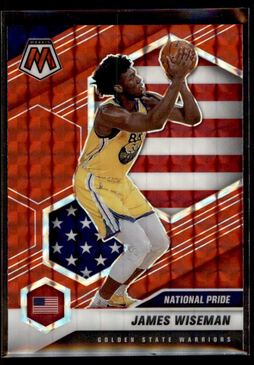 James Wiseman 2020-21 Panini Mosaic Red Prizm RC #260 Golden State Warriors