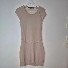 French connection bodycon dress uk12 lace back wiggle frill waist party Y2k