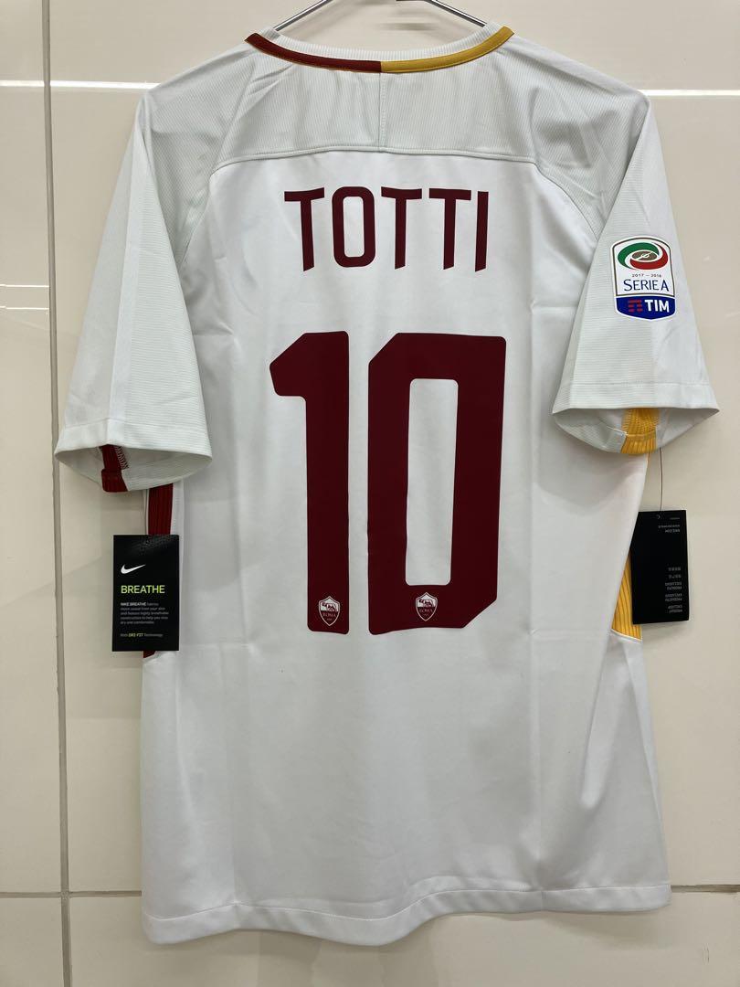 Totti AS Roma 17/18 Away Size M Nike Soccer Jersey Official