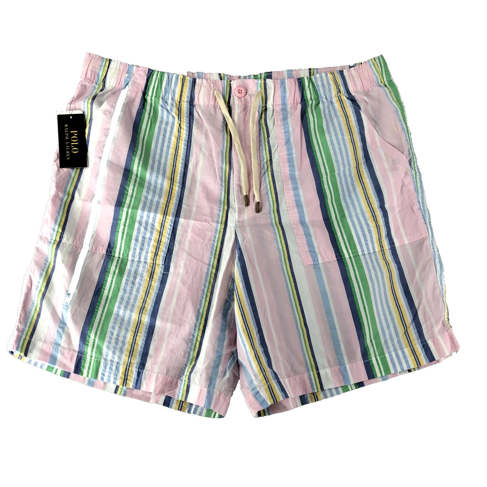 Shorts listrados de algodão Polo Ralph Lauren masculinos