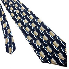 Como Collezione Black Silk Tie Woven Wide Geometric