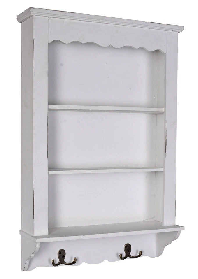 PALAZZO INT Wandregal Landhaus Küchenregal Shabby Handtuchhaken Handtuchhalter Regal Weiss